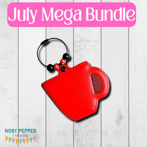 Mug Puff July 24 Mystery Bundle bookmark/ornament/bag tag machine embroidery design DIGITAL DOWNLOAD