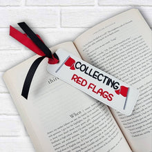 Load image into Gallery viewer, Collecting Red Flags 5x7 bookmark machine embroidery design DIGITAL DOWNLOAD