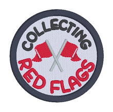Load image into Gallery viewer, Collecting Red Flags patch (2 sizes included) machine embroidery design DIGITAL DOWNLOAD
