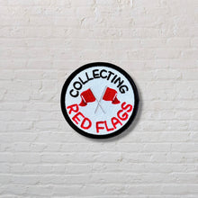 Load image into Gallery viewer, Collecting Red Flags patch (2 sizes included) machine embroidery design DIGITAL DOWNLOAD
