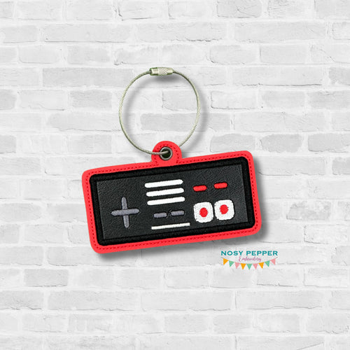Controller bag tag machine embroidery design DIGITAL DOWNLOAD