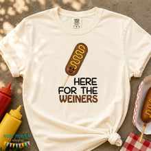 Load image into Gallery viewer, Here For The Weiners applique machine embroidery design (4 sizes included) DIGITAL DOWNLOAD