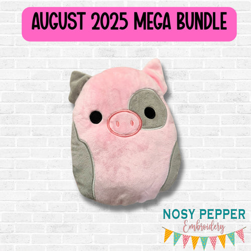 Pig stuffie (5 sizes included) machine embroidery design DIGITAL DOWNLOAD