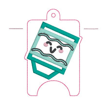 Load image into Gallery viewer, Crayon Appliqué Sanitizer Case (2 sizes available) machine embroidery design DIGITAL DOWNLOAD