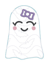 Load image into Gallery viewer, Ghost Duo envelope style mug rug set machine embroidery design (5 sizes and 2 designs included) DIGITAL DOWNLOAD