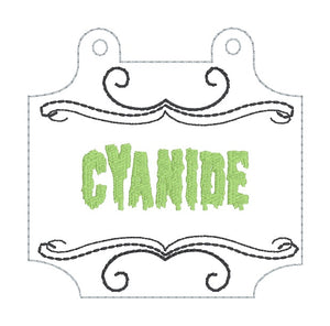 Poison wine tags (set of 4 designs) machine embroidery design DIGITAL DOWNLOAD