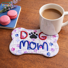 Load image into Gallery viewer, Dog Mom/Mum envelope style ITH Mug rug machine embroidery design (4 sizes and US/UK versions included) DIGITAL DOWNLOAD