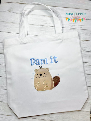 Dam It applique machine embroidery design (4 sizes included) DIGITAL DOWNLOAD