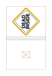 Dead Inside notebook cover (2 sizes available) machine embroidery design DIGITAL DOWNLOAD