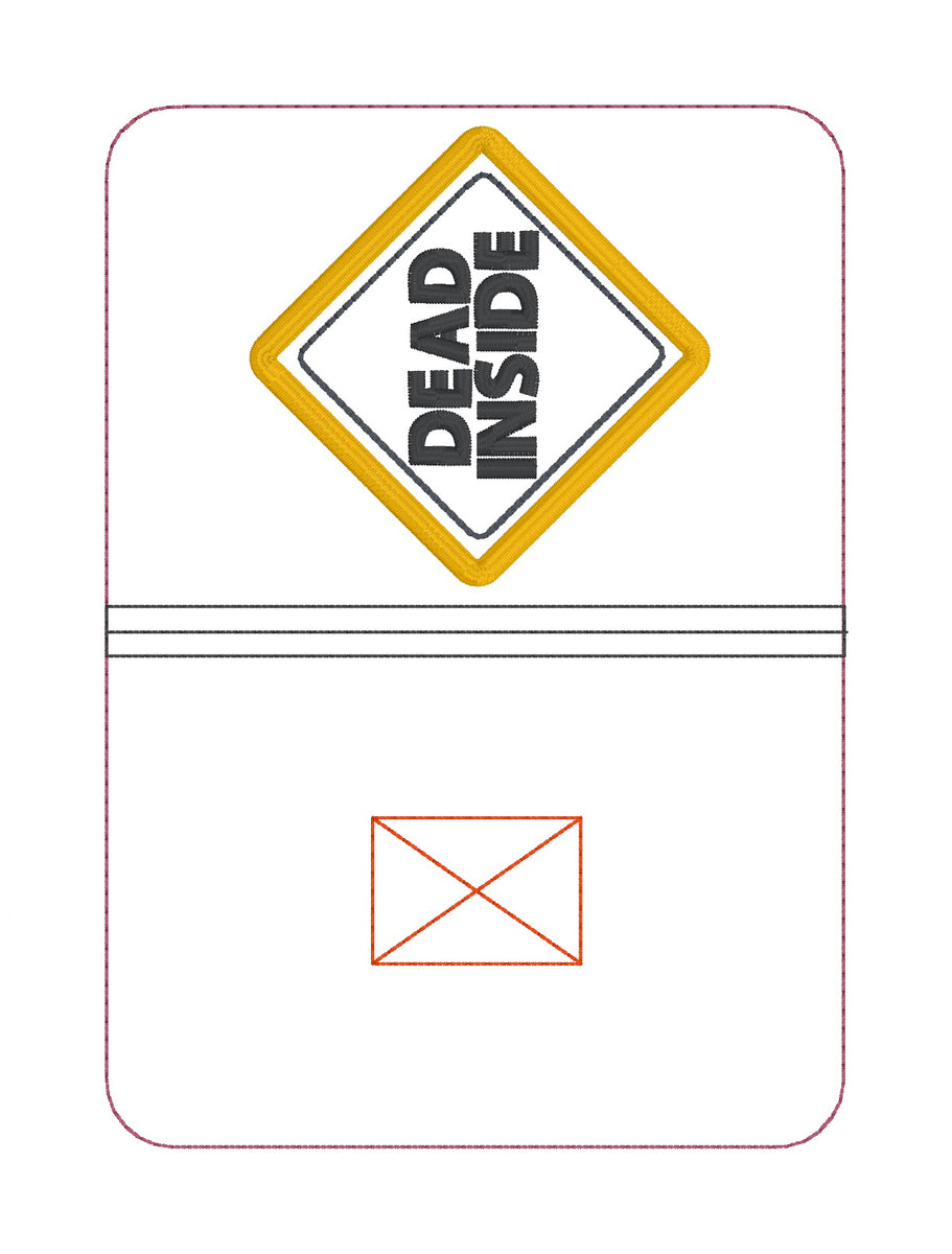 Dead Inside notebook cover (2 sizes available) machine embroidery desi ...