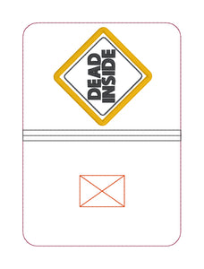 Dead Inside notebook cover (2 sizes available) machine embroidery design DIGITAL DOWNLOAD