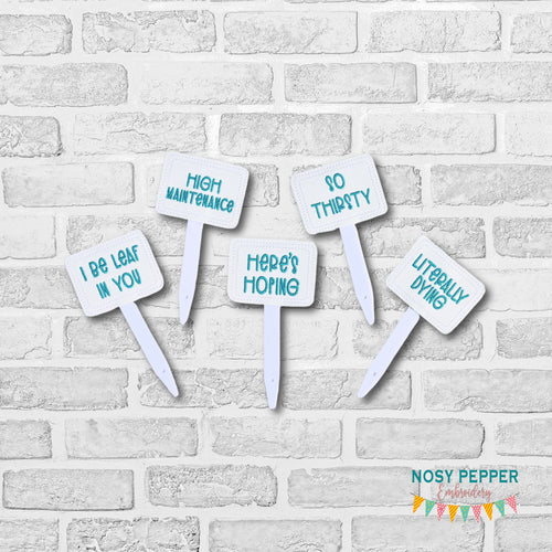Desperate Plant Marker Oct '24 Mystery Bundle (Set of 6 machine designs) DIGITAL DOWNLOAD