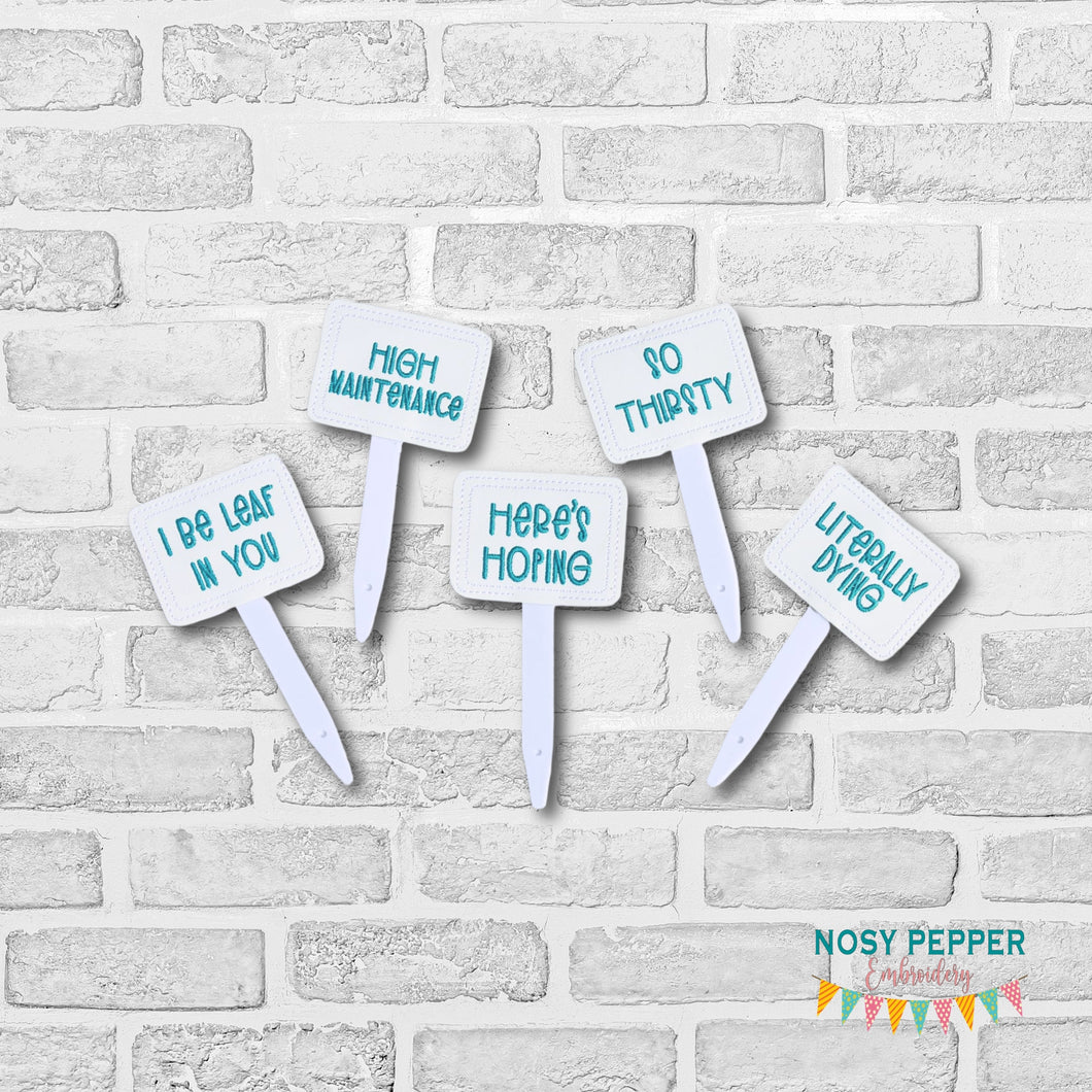 Desperate Plant Marker Oct '24 Mystery Bundle (Set of 6 machine designs) DIGITAL DOWNLOAD