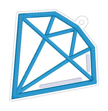 Load image into Gallery viewer, Diamond applique shaker bookmark/bag tag/ornament machine embroidery design DIGITAL DOWNLOAD