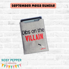 Load image into Gallery viewer, Dibs On The Villain reader sleeve (3 sizes included) machine embroidery design DIGITAL DOWNLOAD