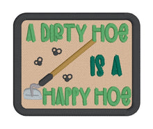 Load image into Gallery viewer, Dirty Hoe patch (2 sizes included) machine embroidery design DIGITAL DOWNLOAD