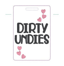 Load image into Gallery viewer, Dirty Undies luggage tag set machine embroidery design DIGITAL DOWNLOAD