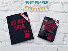 Load image into Gallery viewer, Do Not Open Notebook Cover (2 sizes available) machine embroidery design DIGITAL DOWNLOAD