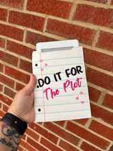 Load image into Gallery viewer, Do It For The Plot reader sleeve (3 sizes included) machine embroidery design DIGITAL DOWNLOAD