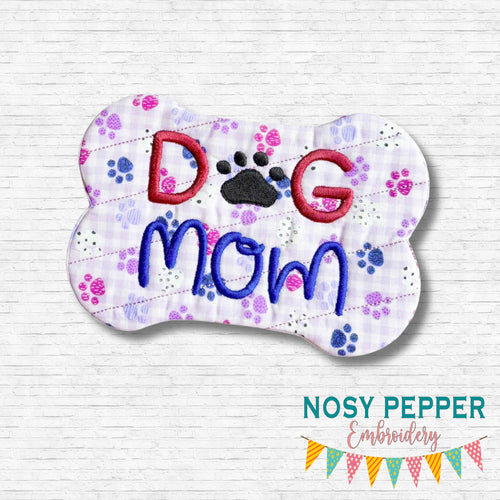 Dog Mom/Mum envelope style ITH Mug rug machine embroidery design (4 sizes and US/UK versions included) DIGITAL DOWNLOAD