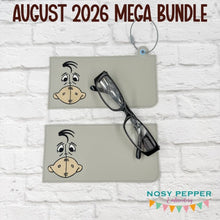 Load image into Gallery viewer, Sad Donkey Glasses case  (2 versions included) machine embroidery design DIGITAL DOWNLOAD
