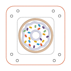 Donut applique ITH tray set machine embroidery design July 25 Mystery Bundle (includes 5 sizes) DIGITAL DOWNLOAD