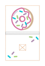 Load image into Gallery viewer, Donut applique notebook cover (2 sizes available) Fall 25 Skill Builder Bundle machine embroidery design DIGITAL DOWNLOAD