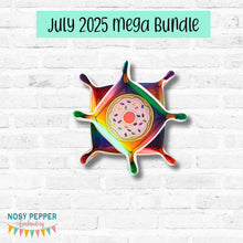 Load image into Gallery viewer, Donut applique ITH tray set machine embroidery design July 25 Mystery Bundle (includes 5 sizes) DIGITAL DOWNLOAD
