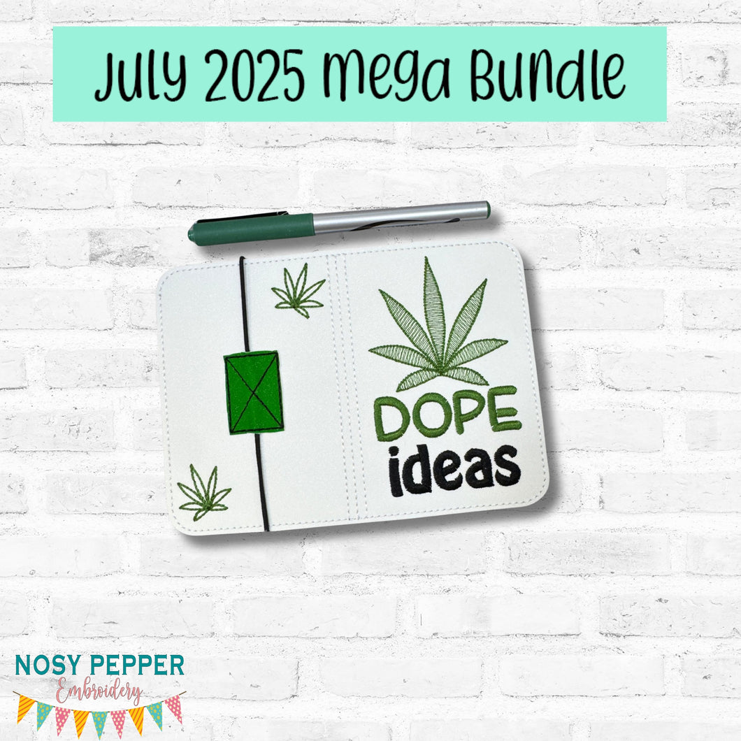 Dope Ideas notebook cover (2 sizes available) machine embroidery design DIGITAL DOWNLOAD