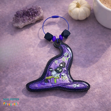 Load image into Gallery viewer, Witch Hat applique shaker bookmark/bag tag/ornament machine embroidery file DIGITAL DOWNLOAD