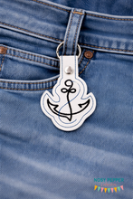 Load image into Gallery viewer, Anchor Minimalist Snap tab (Single and Multi included) machine embroidery design DIGITAL DOWNLOAD
