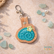Load image into Gallery viewer, Shell Applique Snap tab (single &amp; multi files included) machine embroidery design DIGITAL DOWNLOAD