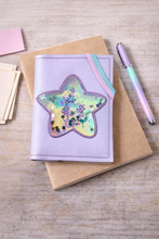 Load image into Gallery viewer, Star applique shaker Notebook Cover (2 sizes available) machine embroidery design DIGITAL DOWNLOAD