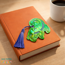 Load image into Gallery viewer, Nessie Bookmark/bag tag/ornament 4x4 machine embroidery design DIGITAL DOWNLOAD