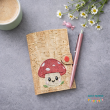 Load image into Gallery viewer, Toadstool top load notebook cover —FEB 26 MB—machine embroidery design DIGITAL DOWNLOAD