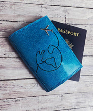 Load image into Gallery viewer, Earth passport cover machine embroidery design DIGITAL DOWNLOAD