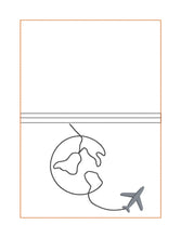 Load image into Gallery viewer, Earth passport cover machine embroidery design DIGITAL DOWNLOAD
