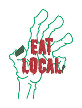 Load image into Gallery viewer, Eat Local machine embroidery design (5 sizes included)-AUGUST 26 MB- DIGITAL DOWNLOAD
