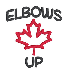 Elbows Up machine embroidery design (5 sizes included) DIGITAL DOWNLOAD