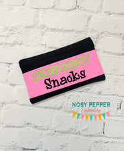 Load image into Gallery viewer, Emergency Snacks ITH Bag 4 sizes available machine embroidery design DIGITAL DOWNLOAD