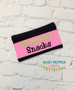Emergency Snacks ITH Bag 4 sizes available machine embroidery design DIGITAL DOWNLOAD