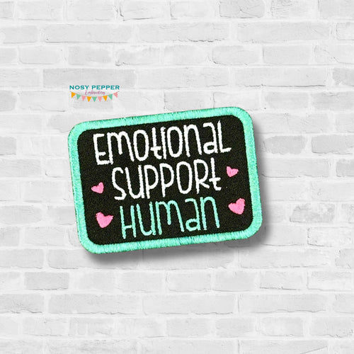 Emotional Support Human patch (2 sizes included) machine embroidery design DIGITAL DOWNLOAD