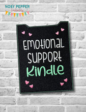 Load image into Gallery viewer, Emotional Support Coworker reader sleeve (3 sizes included) machine embroidery design DIGITAL DOWNLOAD