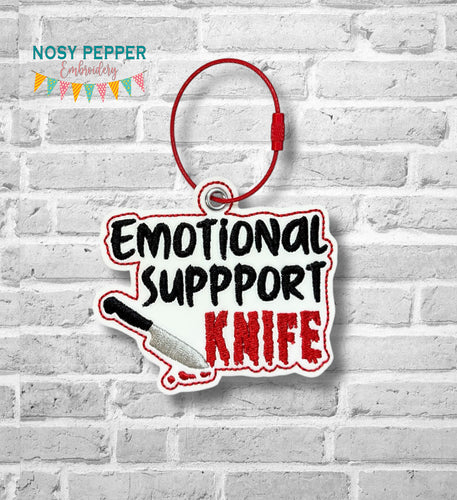 Emotional Support Knife bag tag/ornament/bookmark machine embroidery design DIGITAL DOWNLOAD