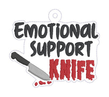 Load image into Gallery viewer, Emotional Support Knife bag tag/ornament/bookmark machine embroidery design DIGITAL DOWNLOAD