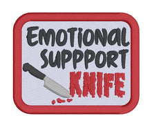 Load image into Gallery viewer, Emotional Support Knife patch 2025 Mystery Patch Bundle (2 sizes included) machine embroidery design DIGITAL DOWNLOAD