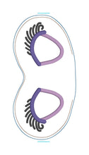 Load image into Gallery viewer, Eyes applique sleep mask machine embroidery design (2 sizes included) DIGITAL DOWNLOAD