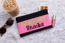 Load image into Gallery viewer, Emergency Snacks ITH Bag 4 sizes available machine embroidery design DIGITAL DOWNLOAD