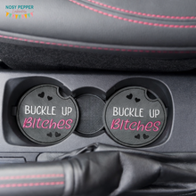 Load image into Gallery viewer, Buckle Up car coaster (2 sizes included) MARCH 26 MATURE BUNDLE machine embroidery design DIGITAL DOWNLOAD