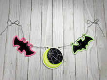 Load image into Gallery viewer, Bat Applique Bunting (3 designs included) machine embroidery design DIGITAL DOWNLOAD